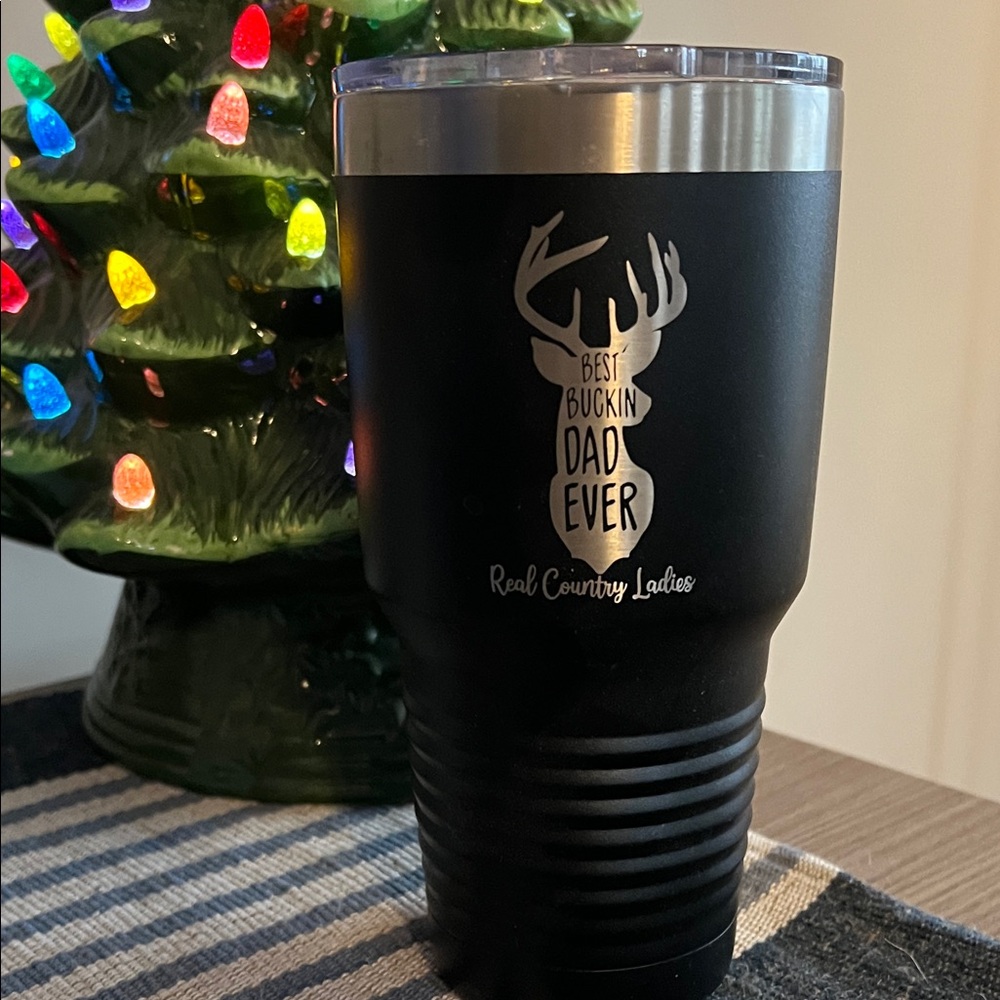 Best Buckin Dad Ever 30 ounce Laser etched Cup